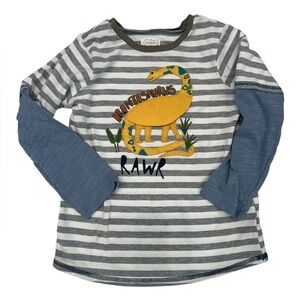 Mud‎ Pie Boy Top Long Sleeve Dinosaur Size 4-5